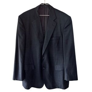 Brooks Brothers 1818 Madison Sport Coat Men 44R Blazer Navy Blue Windowpane Wool